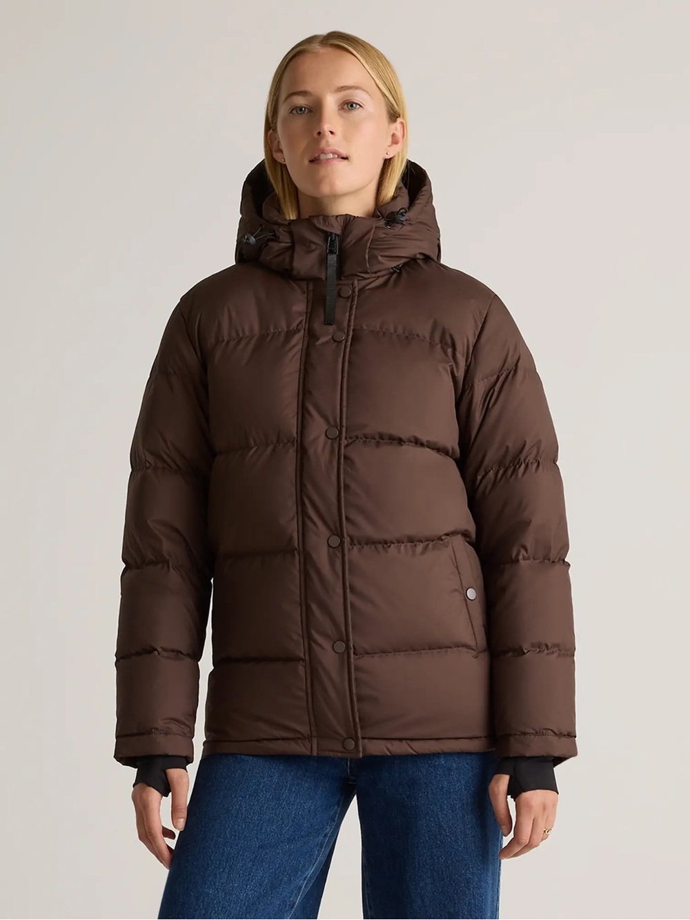 Quince Responsible Down Puffer Jacket Hot Fudge Size M